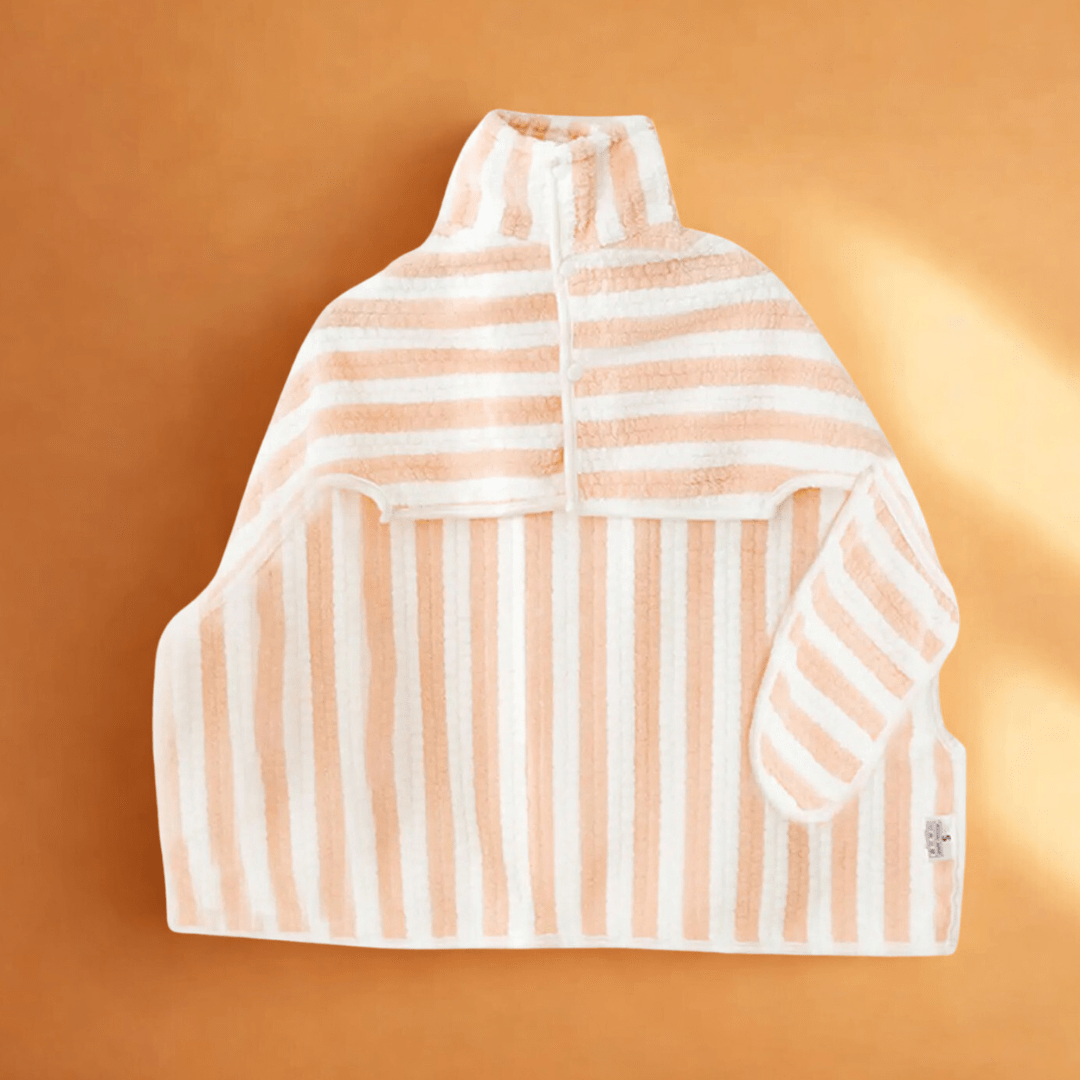 Bonnie Woof Peach & White / Small Dog Drying Robe