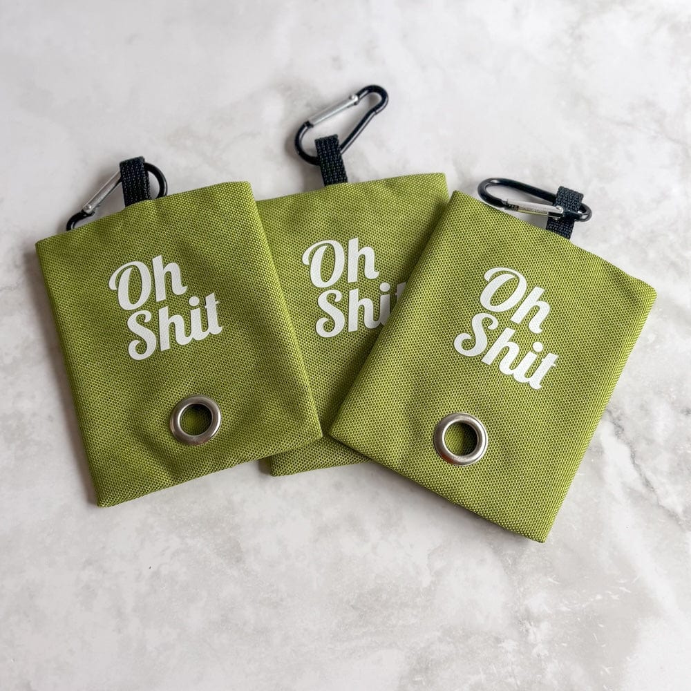 Bonnie Woof Green Green Canvas Dog Poop Bag Dispenser