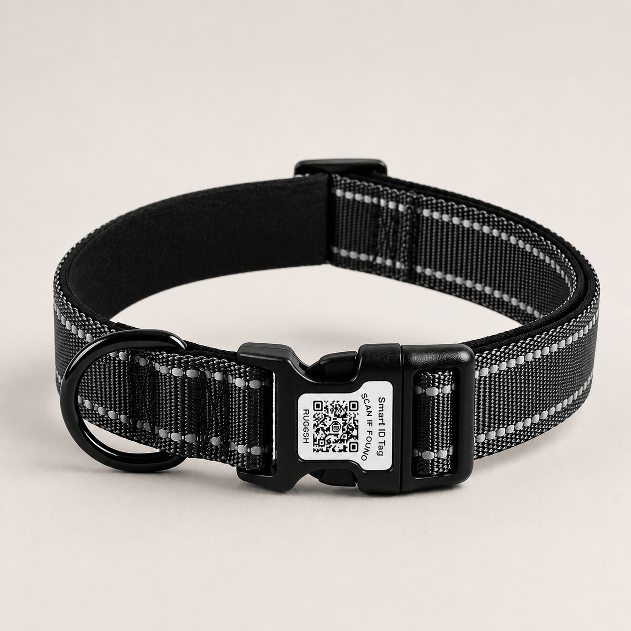 Bonnie Woof Black / S (25-40cm) Smart ID Collar