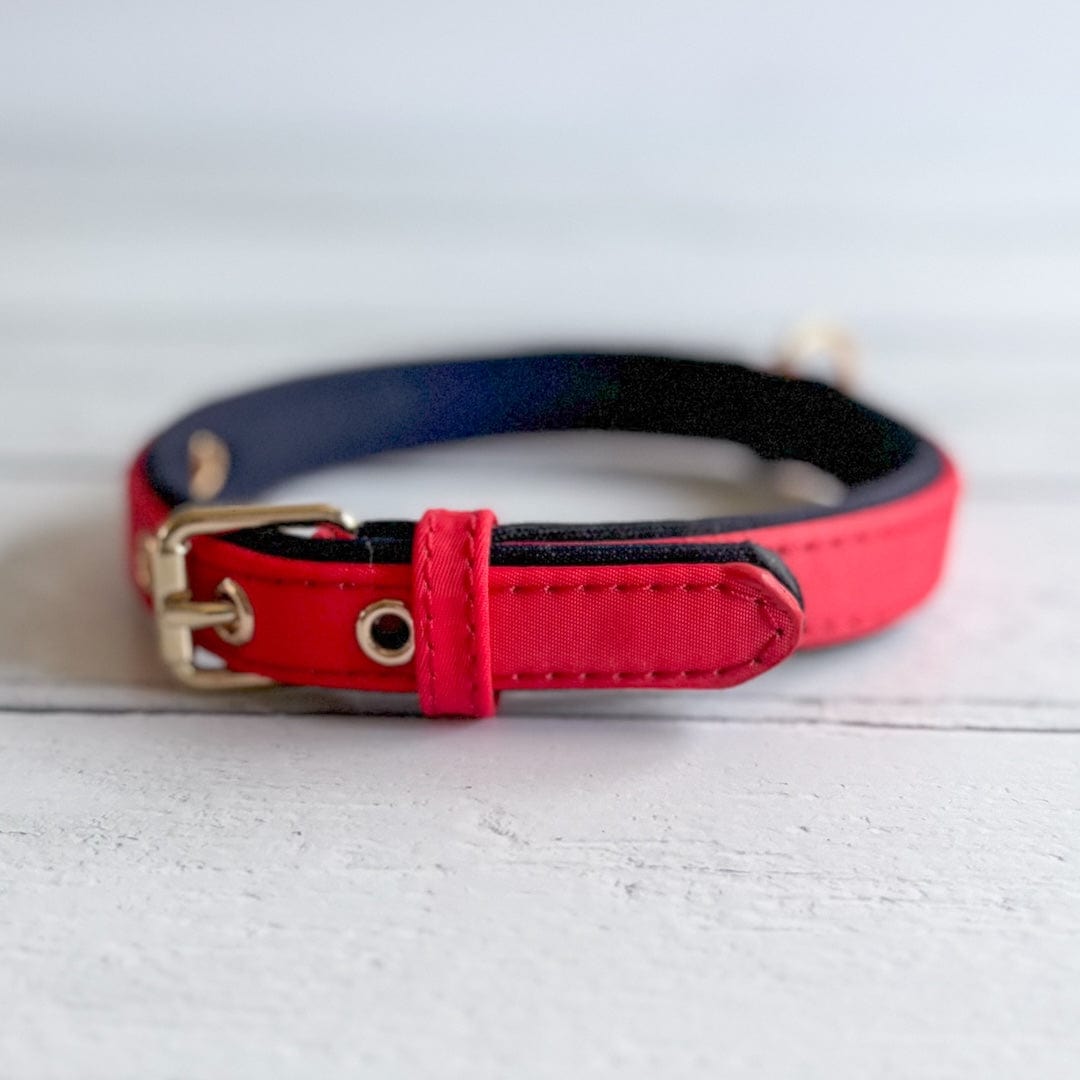 Bonnie Woof Red / S (25-33cm) Waterproof Dog Collar
