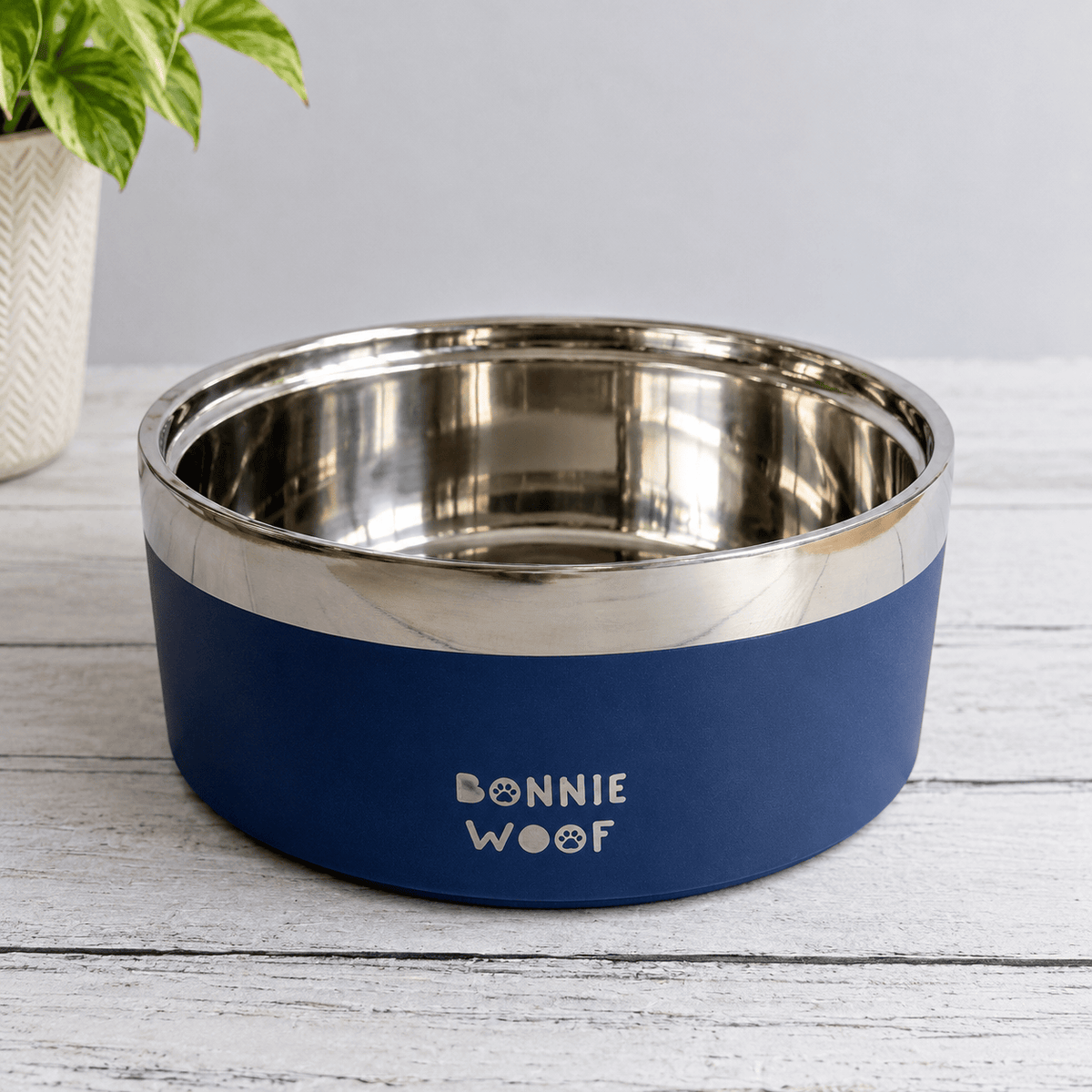 Bonnie Woof Dark Blue / 16cm (35oz) Premium Dog Bowl