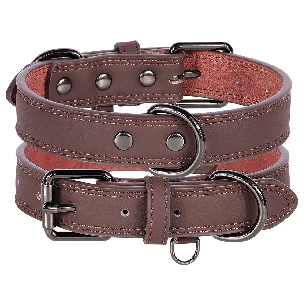 Bonnie Woof Brown / XL Premium Leather Dog Collar