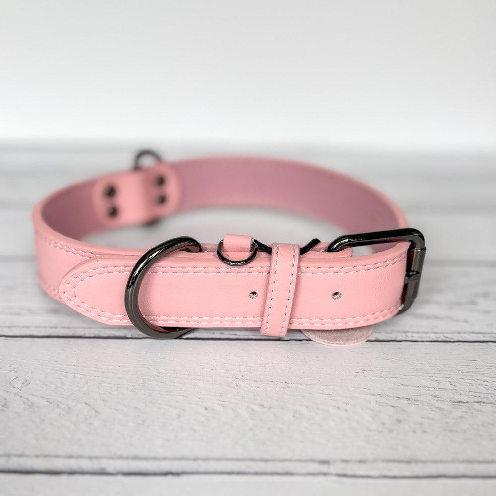 Bonnie Woof Pink / S Premium Leather Dog Collar