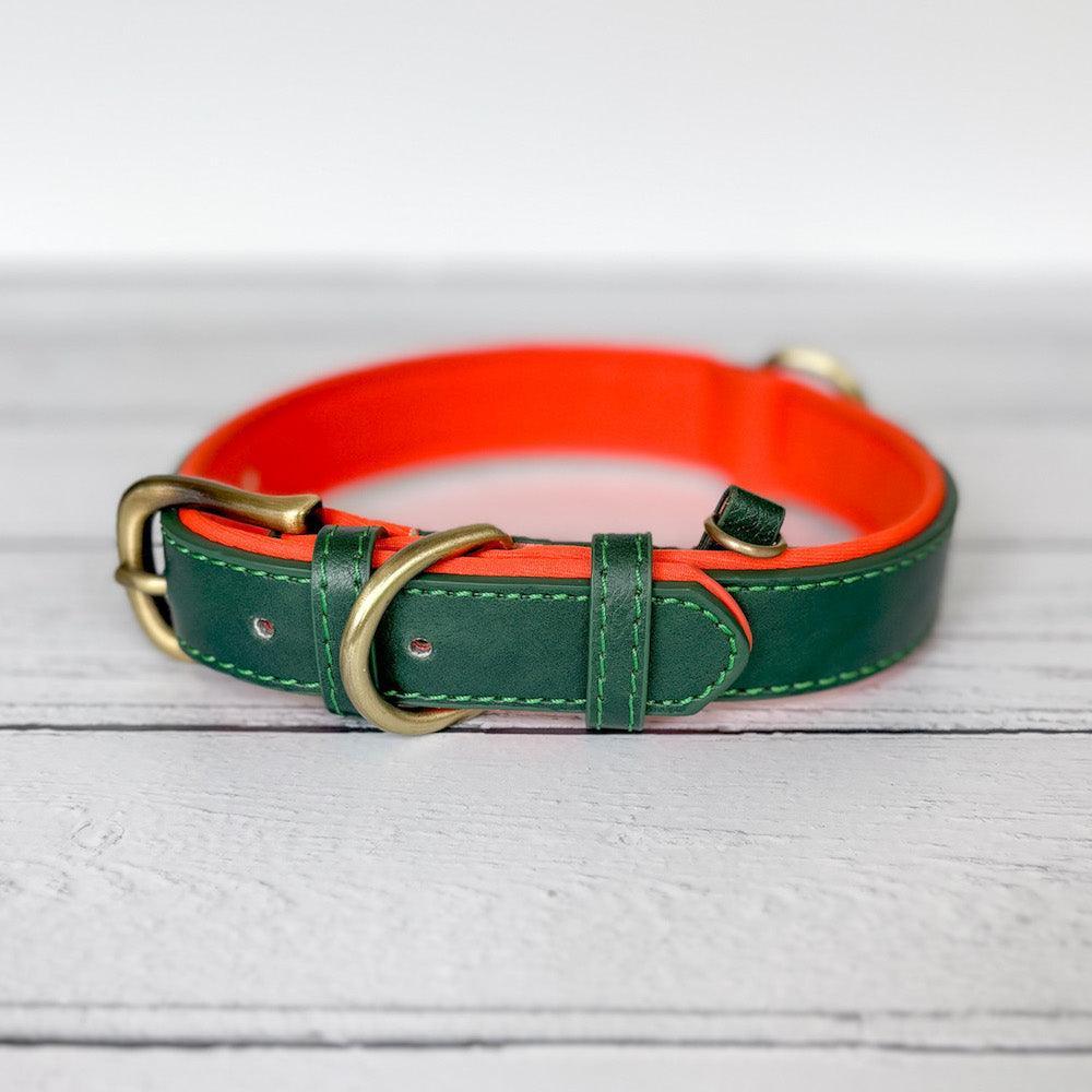 Bonnie Woof Green / S Premium Padded Dog Collar