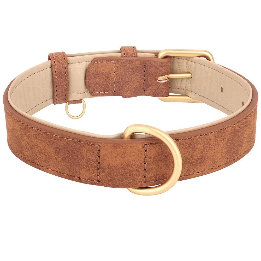 Bonnie Woof Brown / L Premium Soft Dog Collar